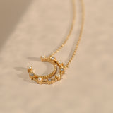 Pearl Crescent Moon Necklace-1