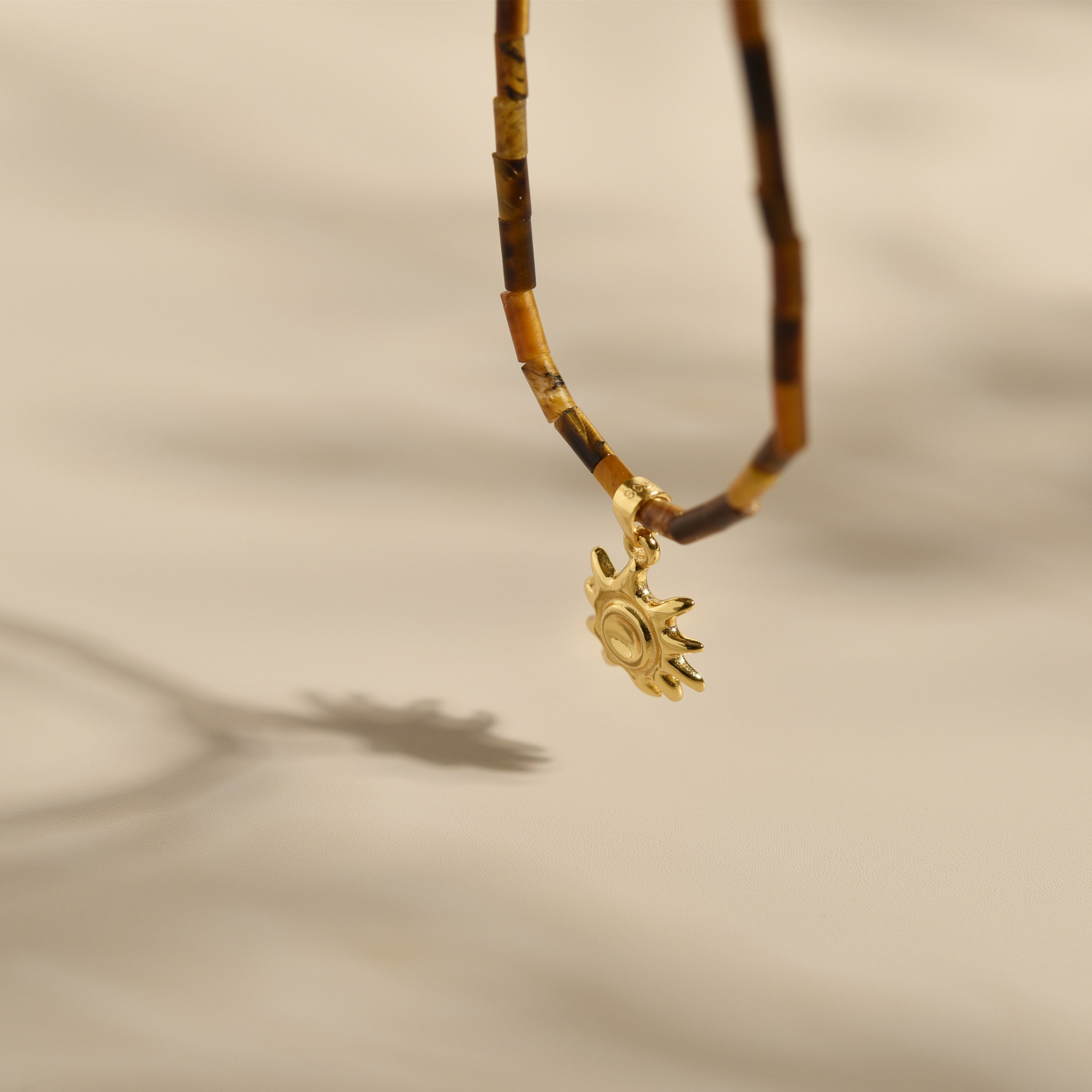 Gold Sun Pendant Necklace-5