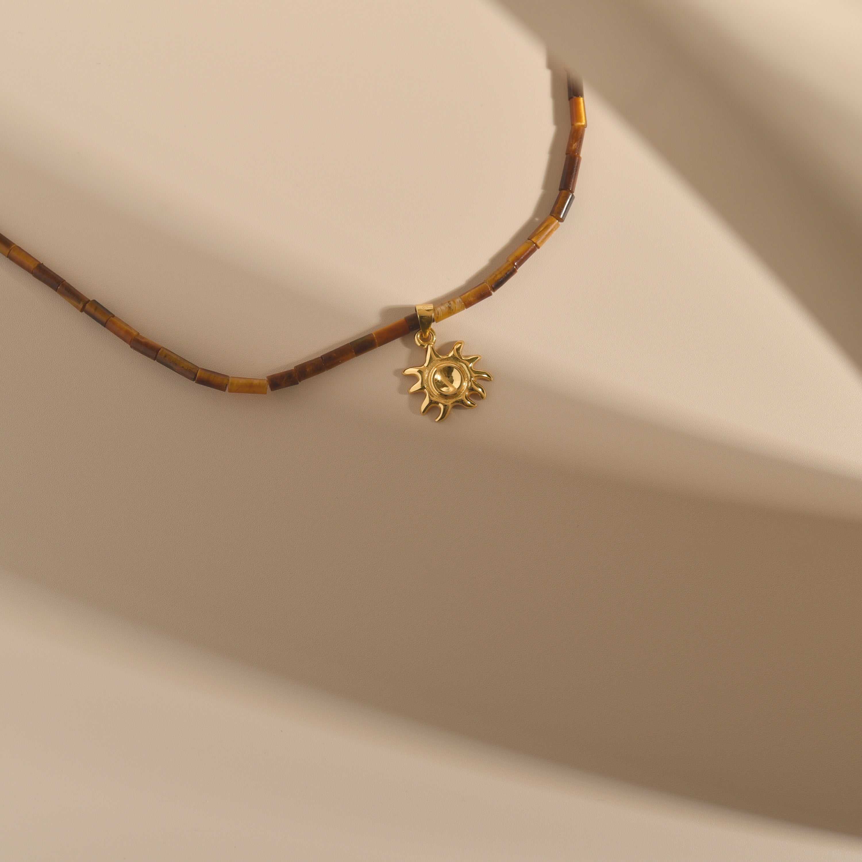 Gold Sun Pendant Necklace-7