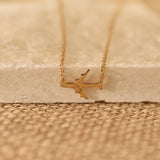 Gold Airplane Necklace