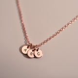 Triple Initial Disk Necklace