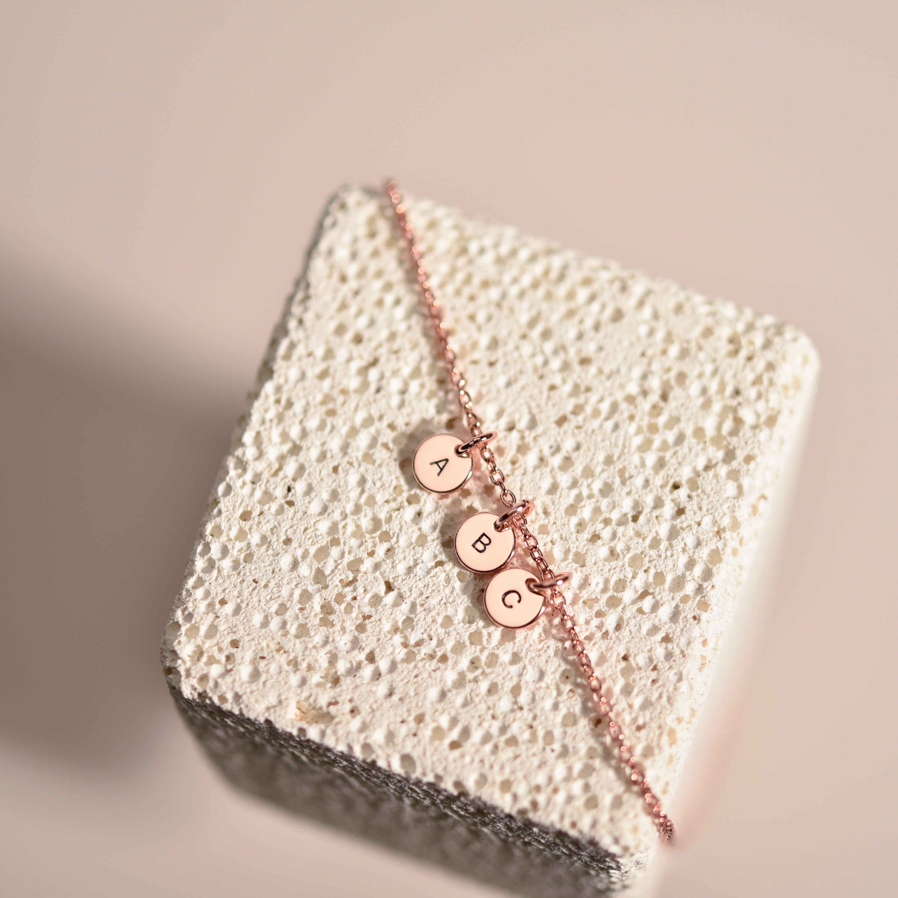 Triple Initial Disk Necklace-3