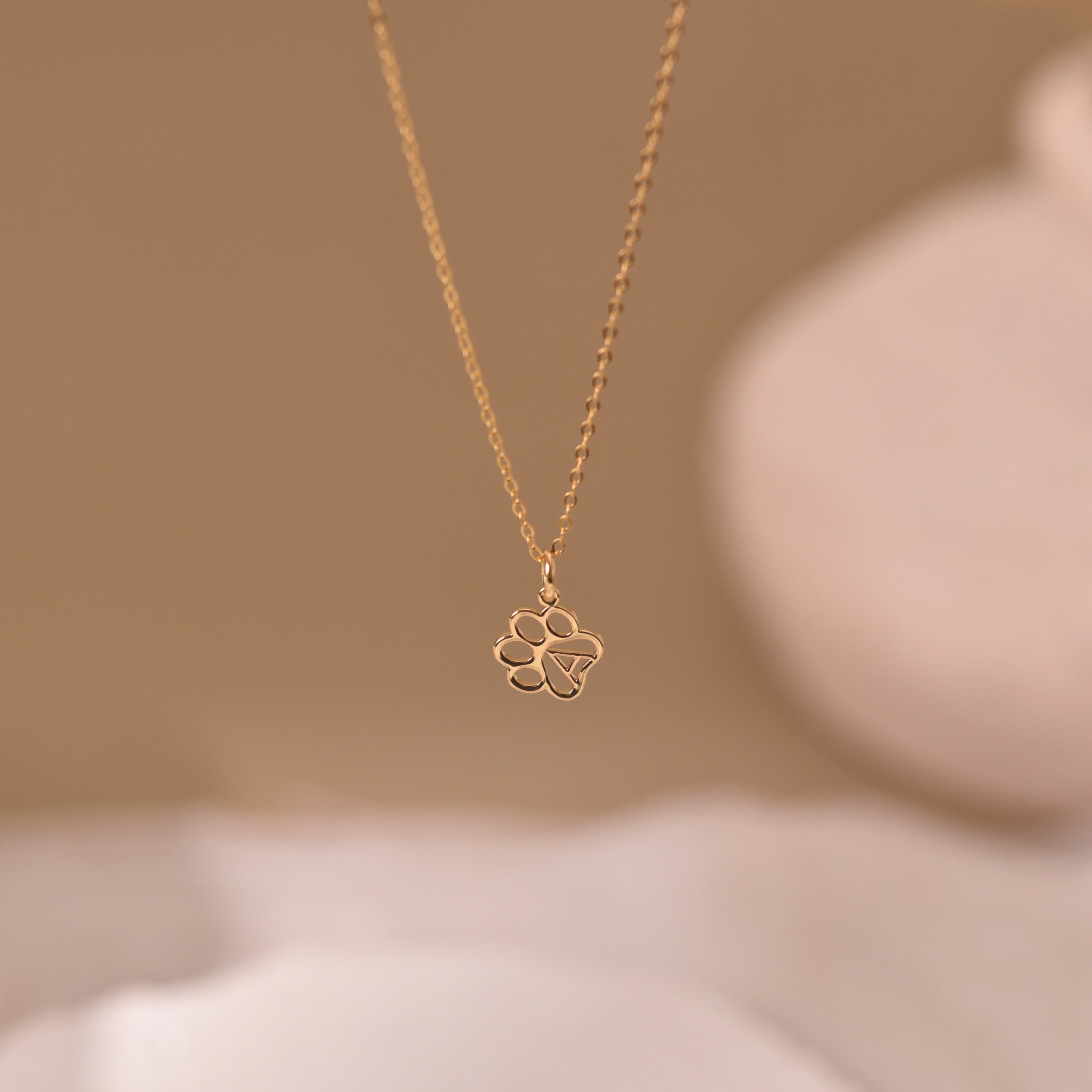 Personalized Paw Print Name Necklace