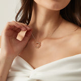 Pearl Crescent Moon Necklace-3