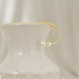 Minimalist Pearl Hoop Earrings