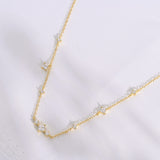 Gold CZ Station Necklace