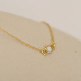 Paper Clip Pendant Opal Necklace
