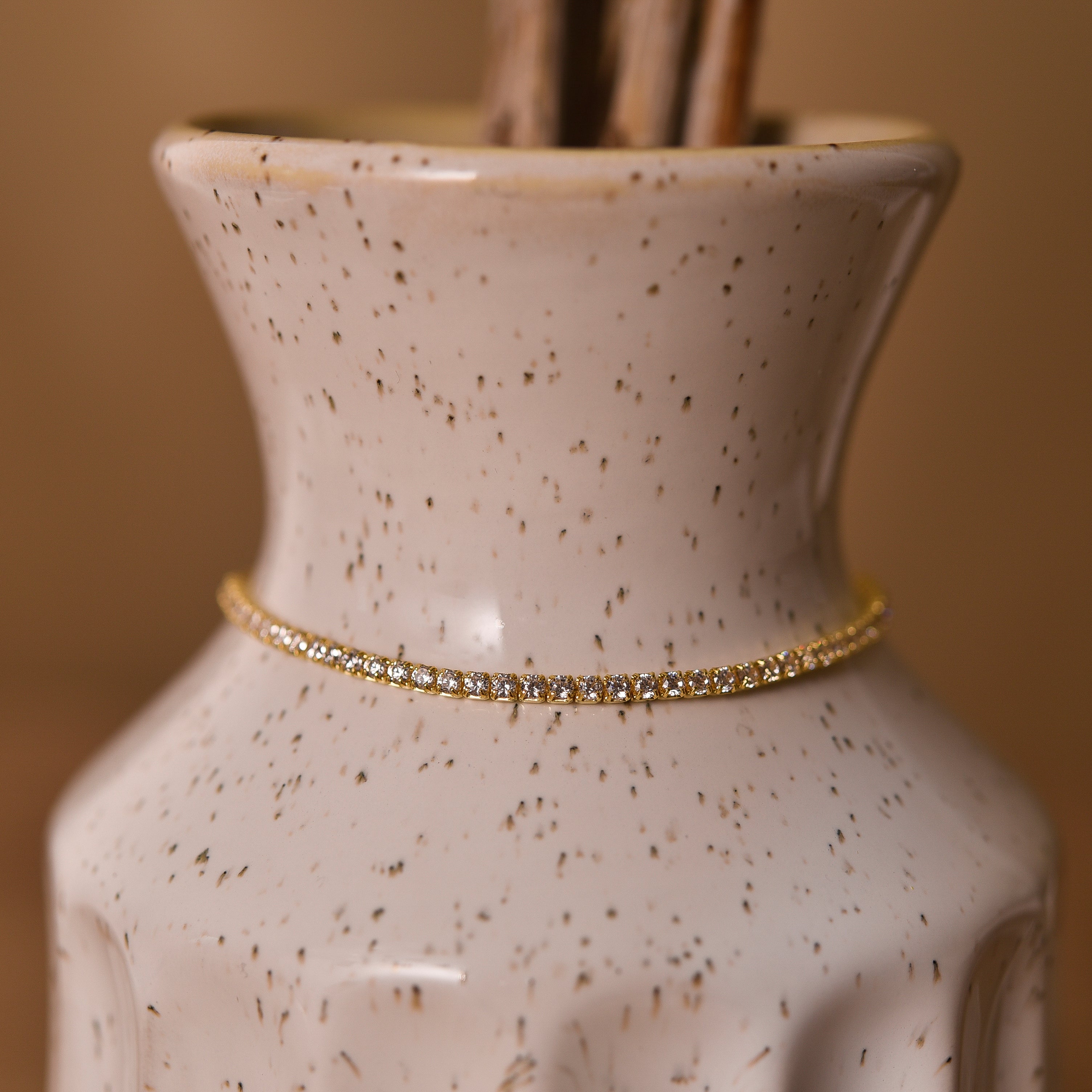 18K Gold Tennis Chain Bracelet