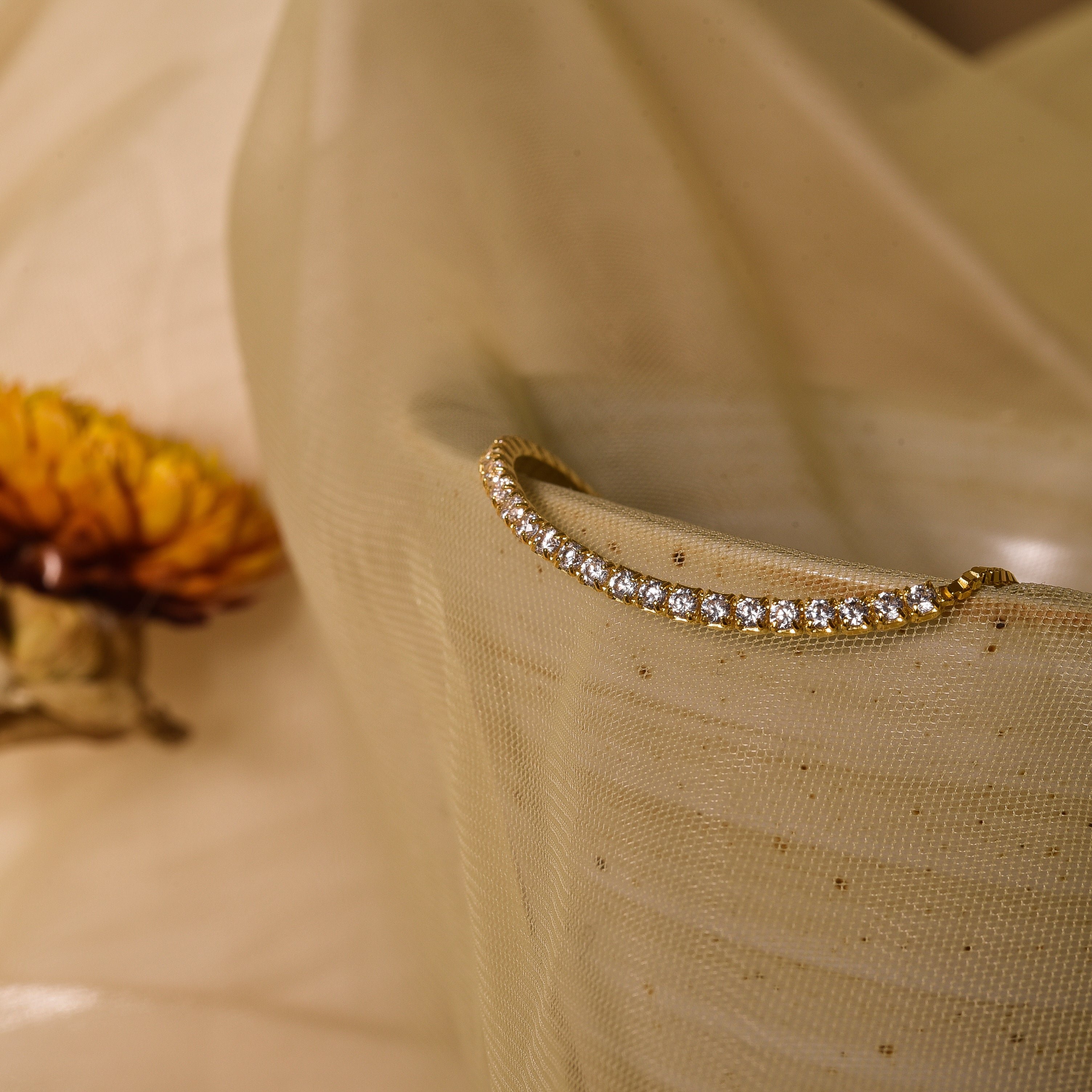 18K Gold Tennis Chain Bracelet