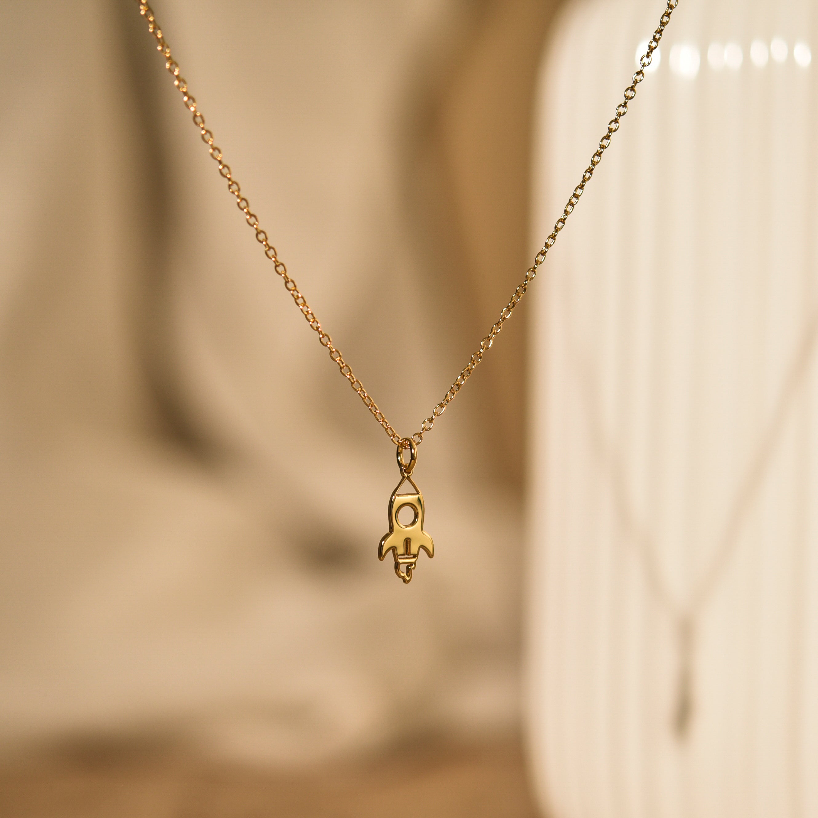 18K Gold Rocket Necklace