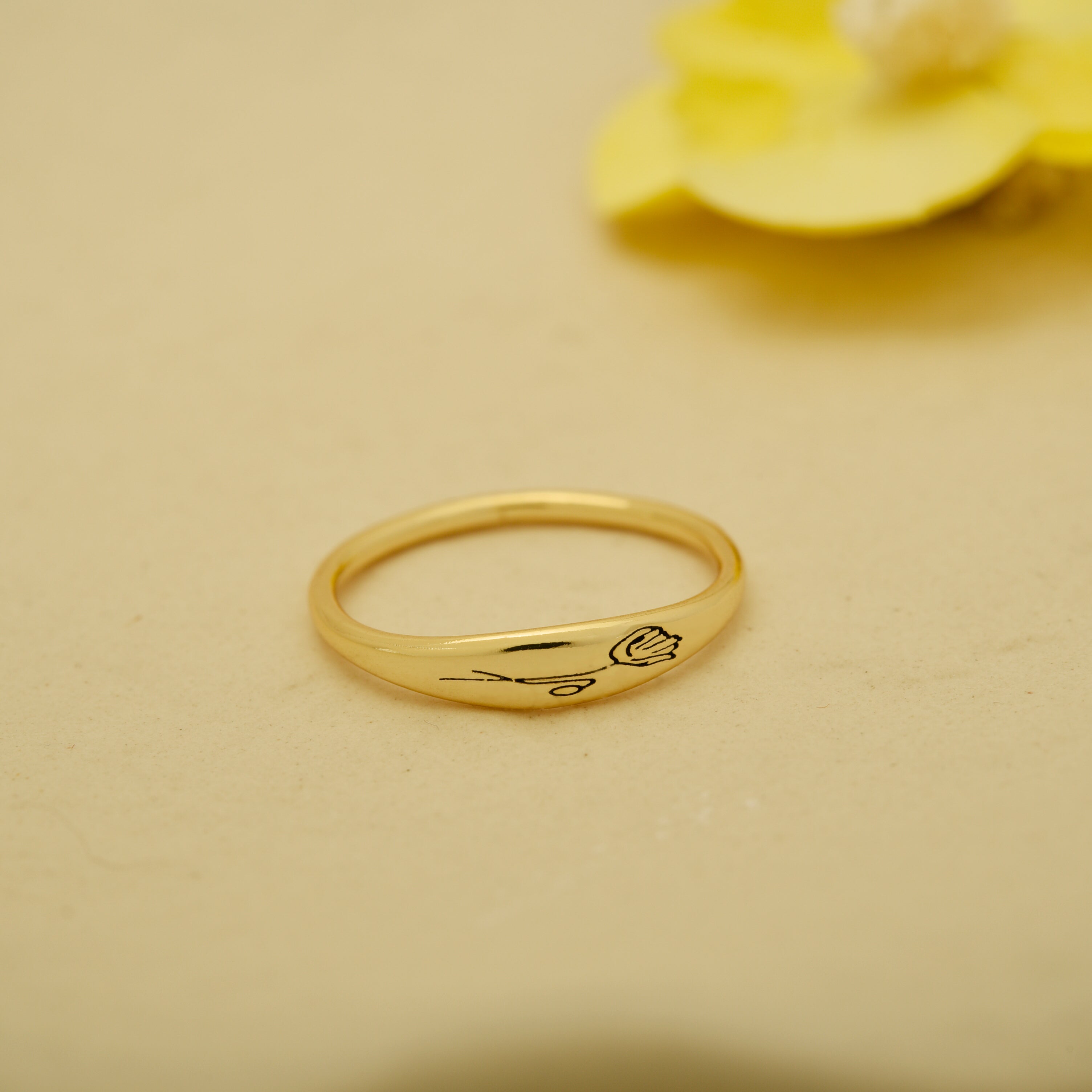 Personalized Stacking Birth Flower Ring
