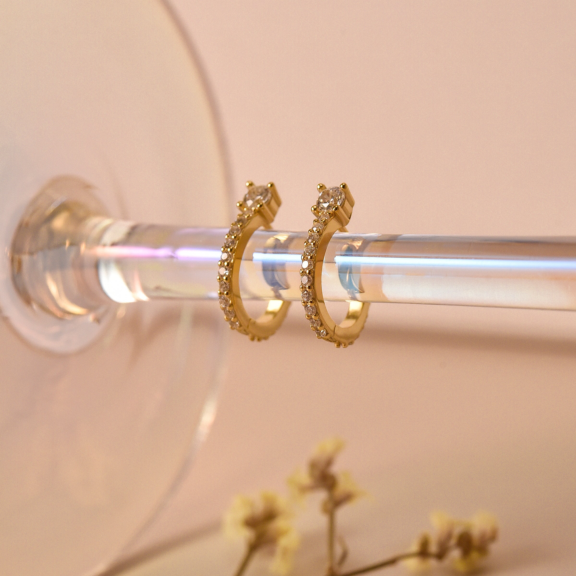 Pave Hoop Earrings