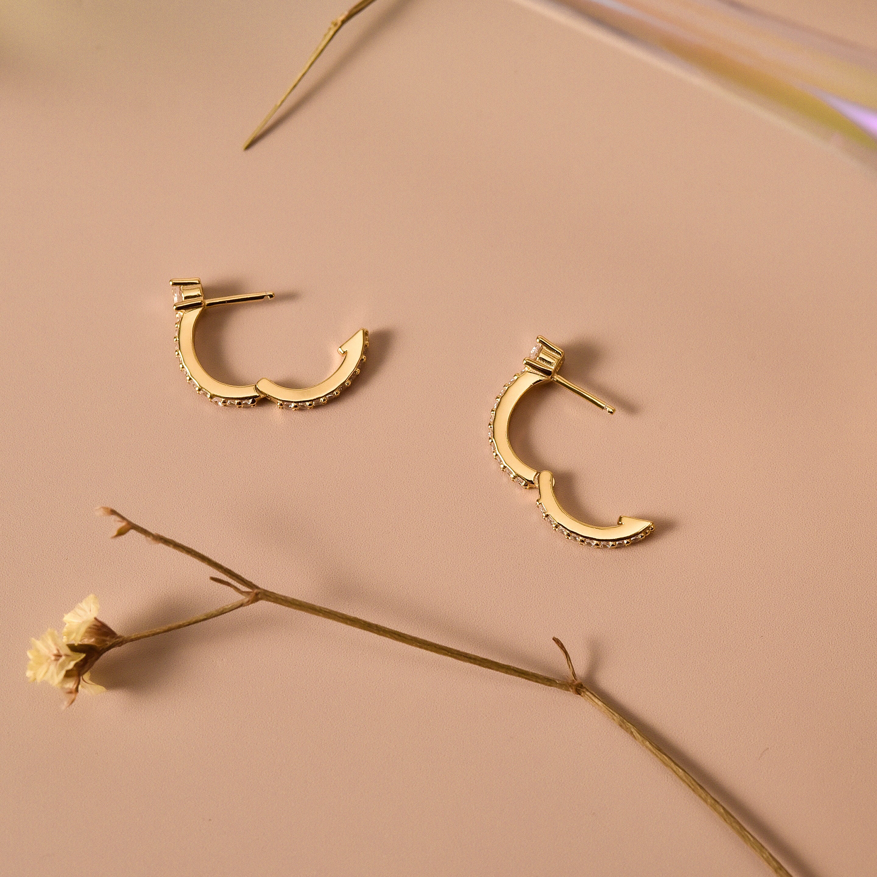 Pave Hoop Earrings