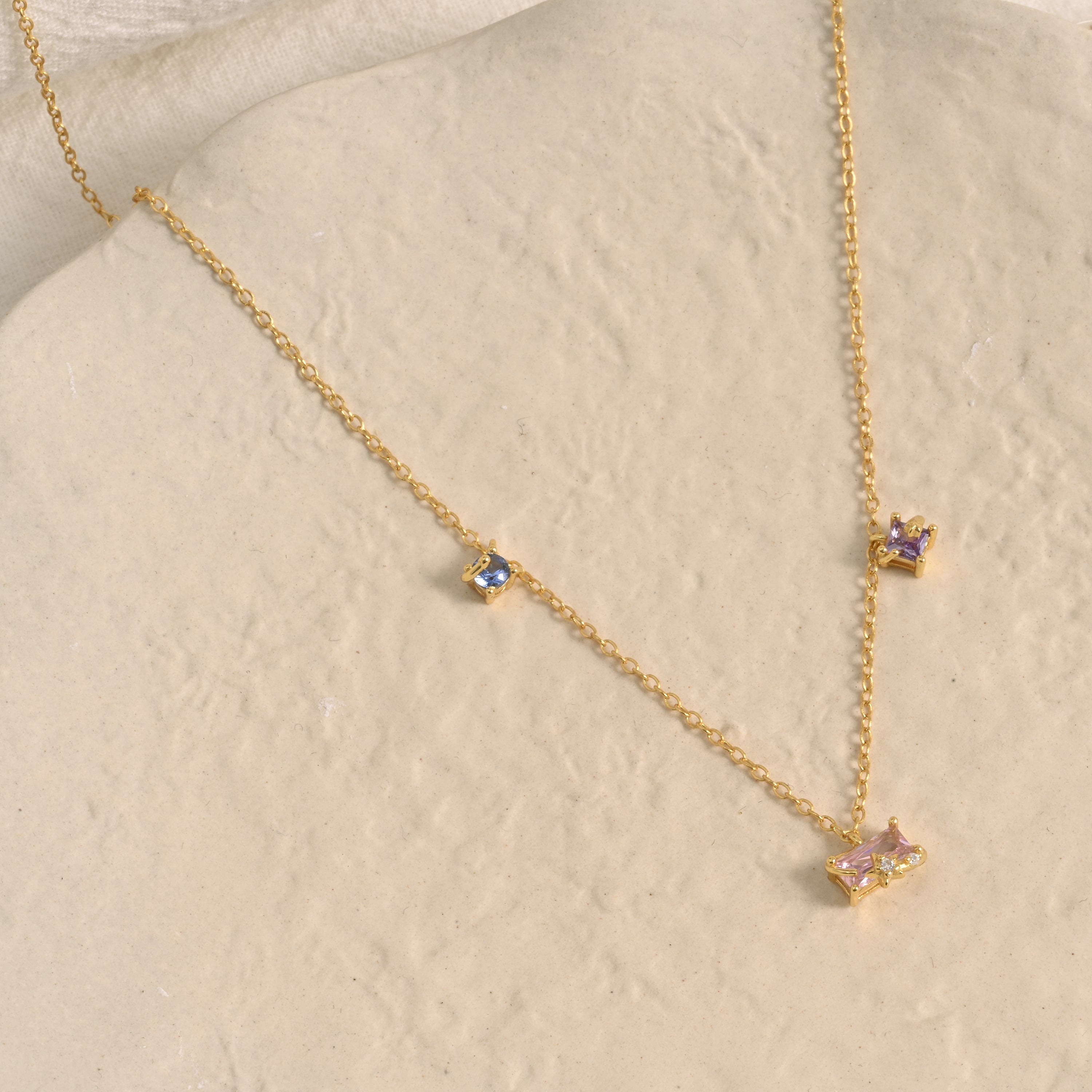 Candy Starry Sky Diamond Station Necklace