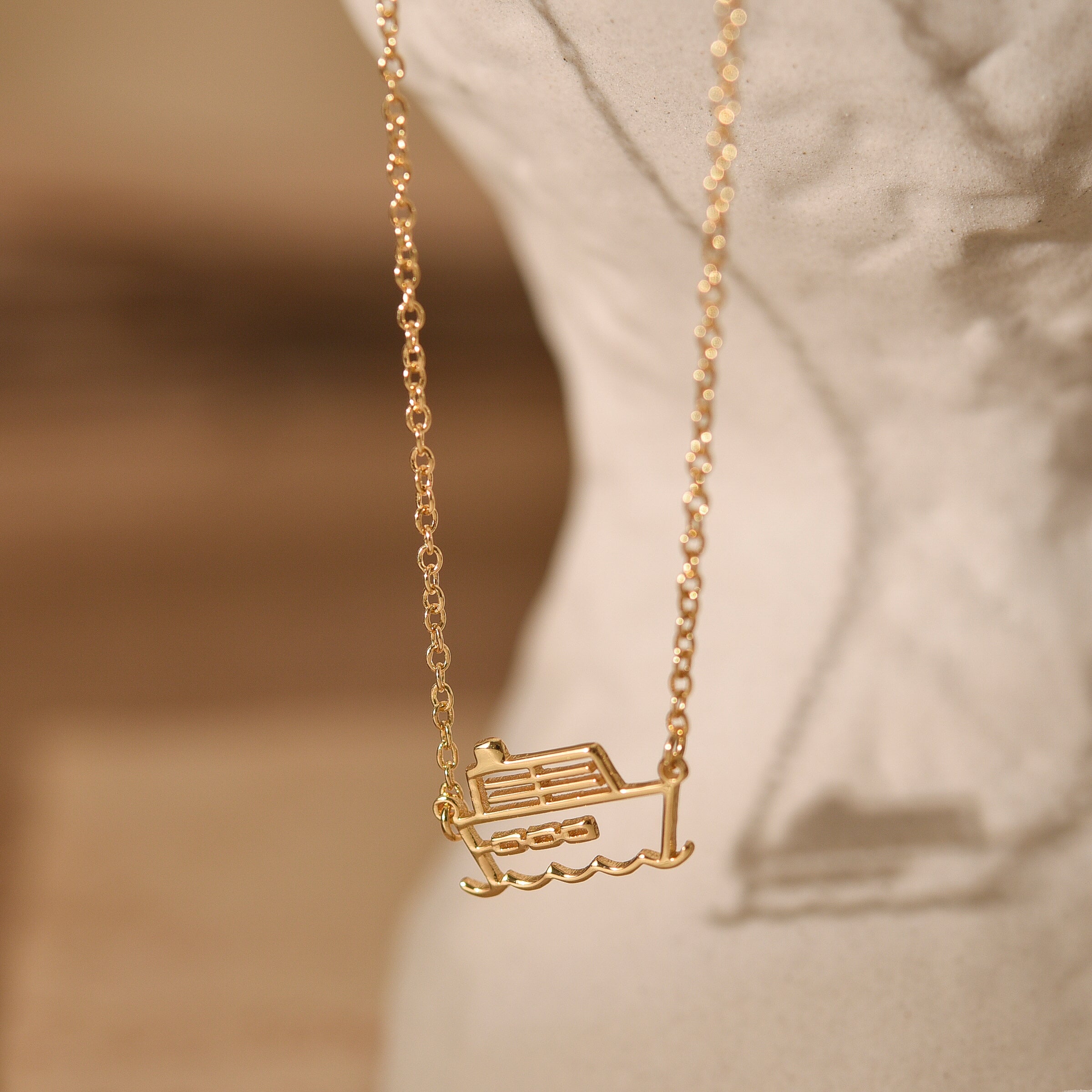Gold Cruise Ship Necklace