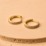 Dainty Pavé Huggie Hoops