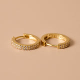 Dainty Pavé Huggie Hoops