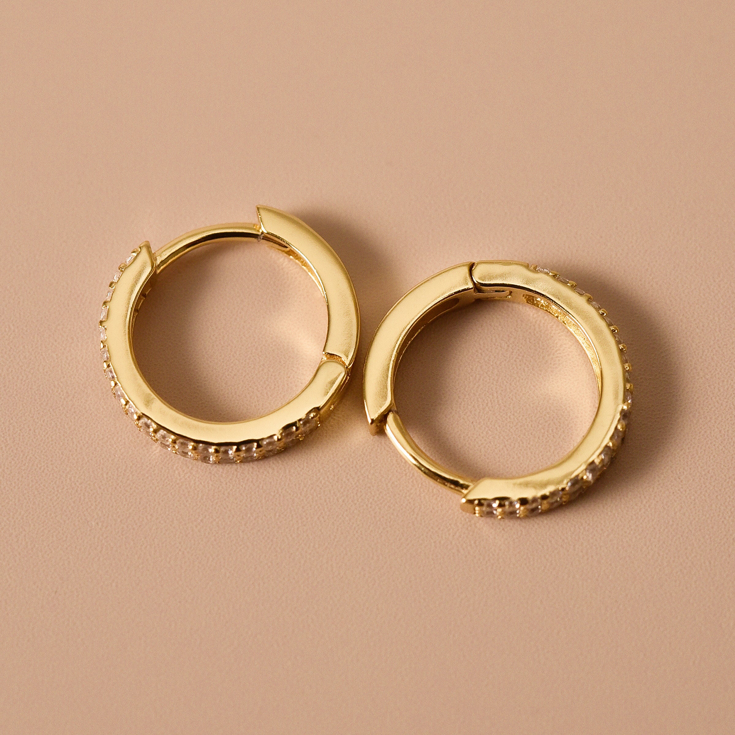 Dainty Pavé Huggie Hoops