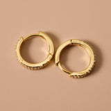 Dainty Pavé Huggie Hoops