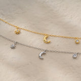 Dainty Star Moon Pendant Necklace