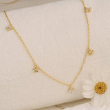 Diamond Station Flower Necklace