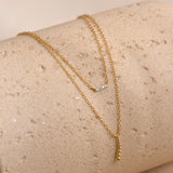 Diamond Bar Gold V Drop Necklace