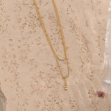 Diamond Bar Gold V Drop Necklace