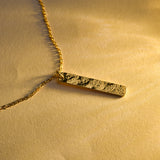 Elegant Hand-Hammered Rectangle Charm Necklace