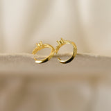 Gold CZ Huggie Hoop Earrings