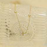 Gold CZ station necklace