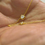 Gold CZ station necklace