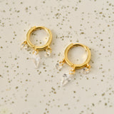 Huggie Diamond Drop Earrings
