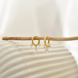 Huggie Diamond Drop Earrings