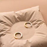 Mixed Metal Huggie Hoops
