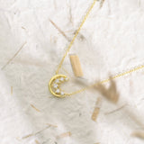 Diamond Crescent Moon Necklace