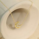 Diamond Crescent Moon Necklace