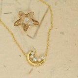 Diamond Crescent Moon Necklace