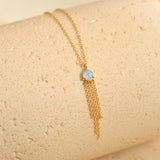 Opal Tassel Necklace