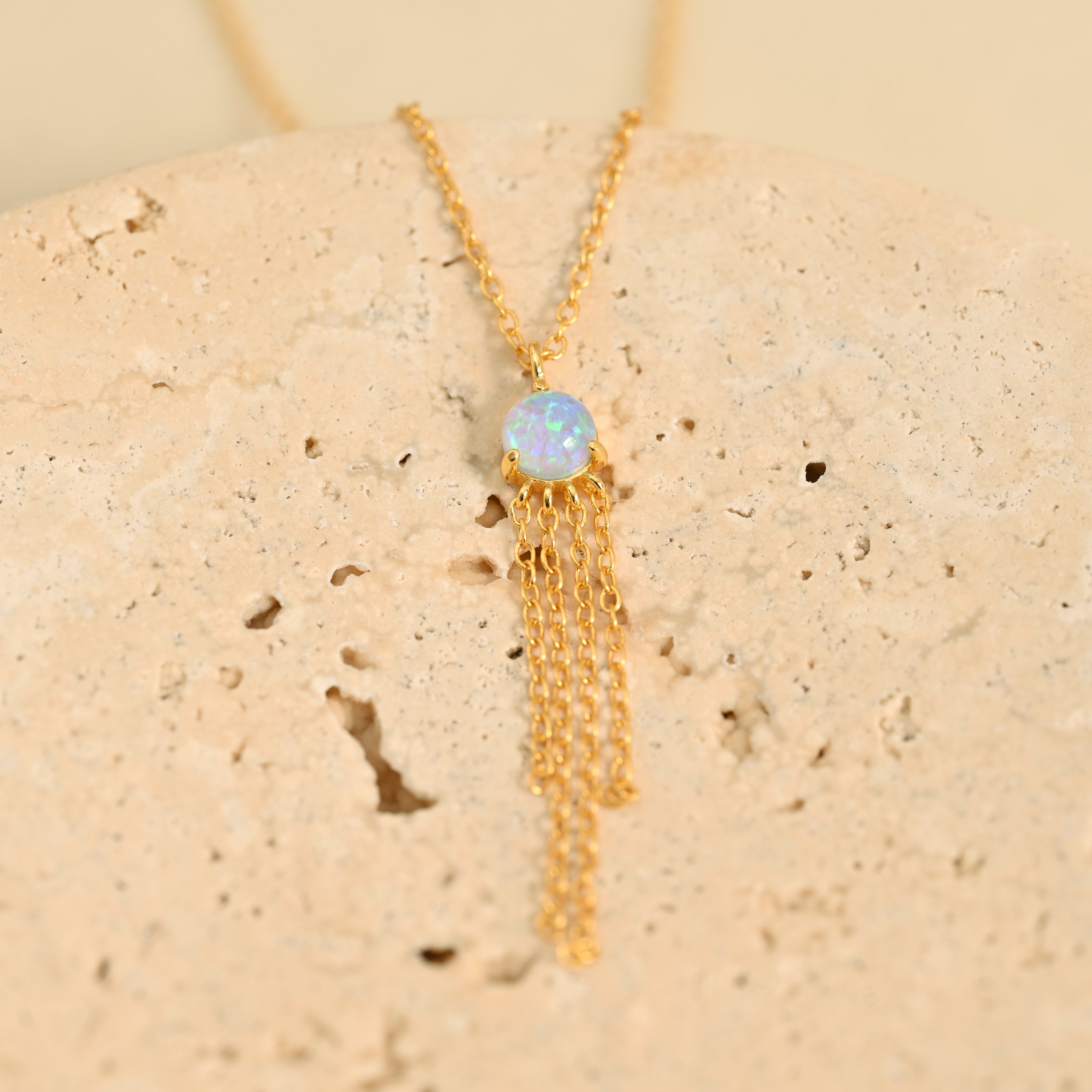 Opal Tassel Necklace