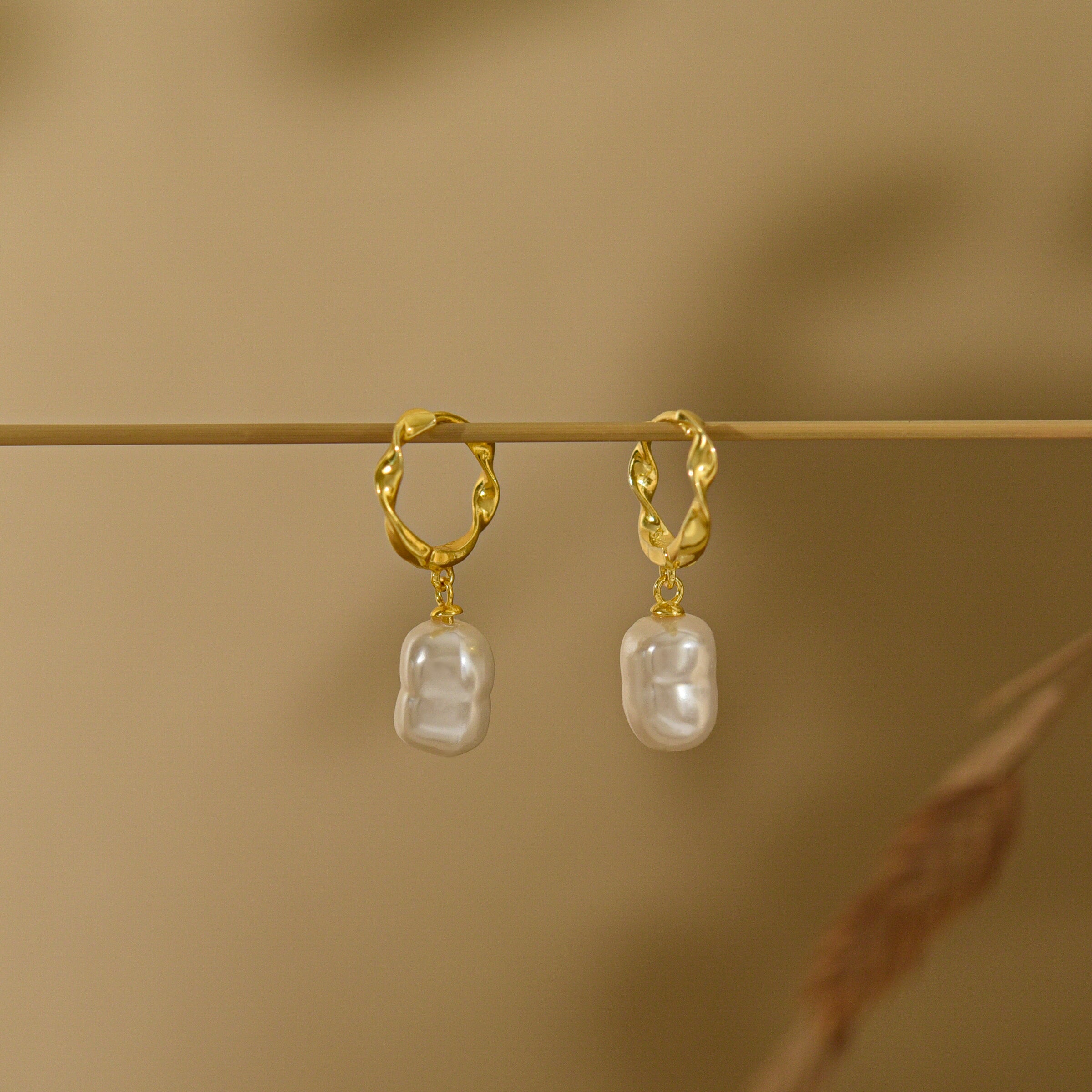 Pearl Hoop Earrings