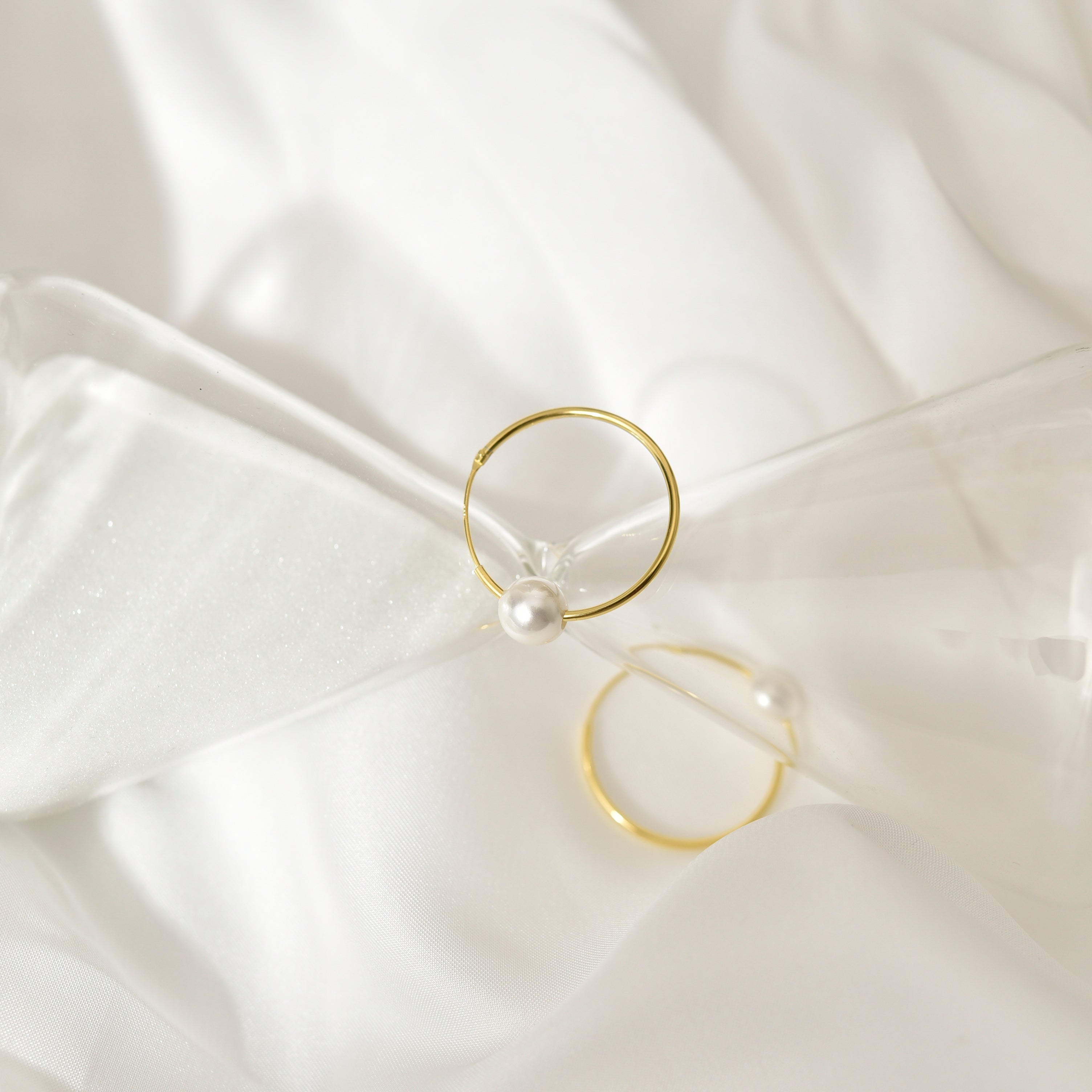 Minimalist Pearl Hoop Earrings