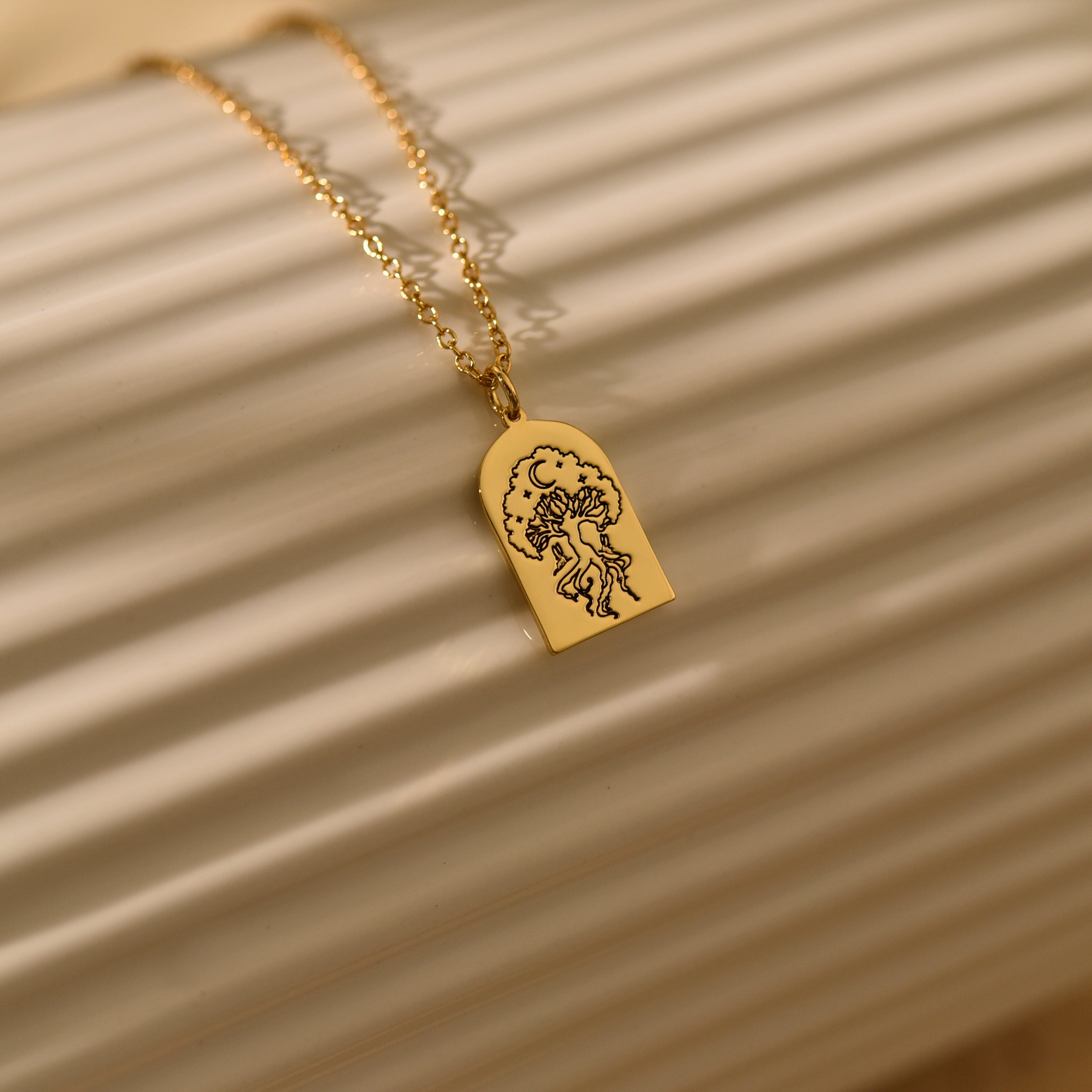 Personalized Moon Tree Necklace