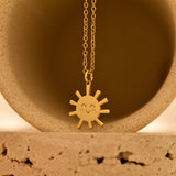 Personalized Smiling Sun Necklace