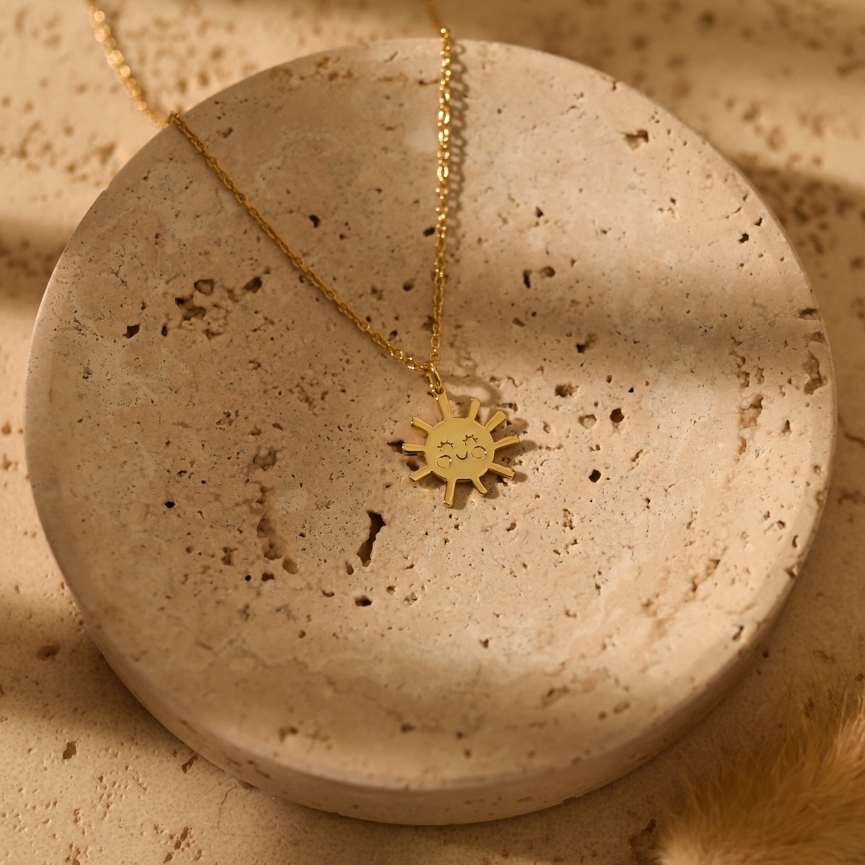Personalized Smiling Sun Necklace