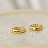 Eternity Pave Huggies Hoop Earrings