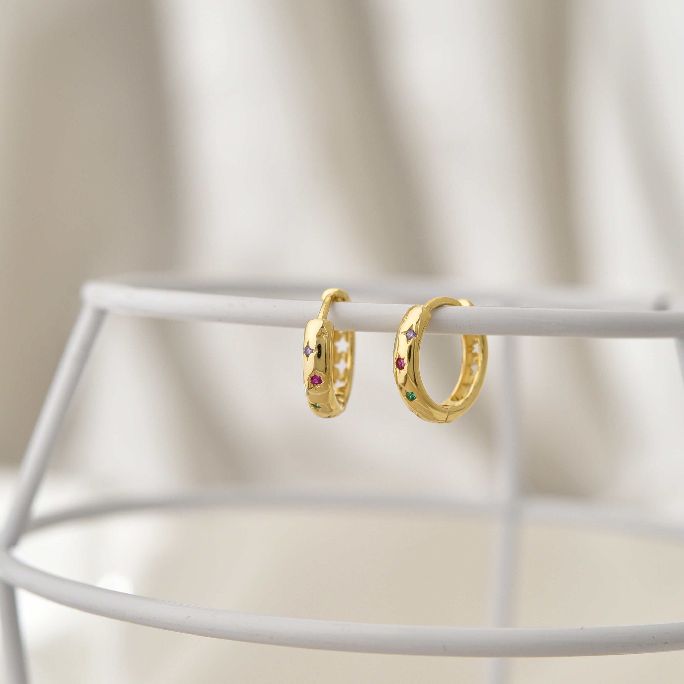Eternity Pave Huggies Hoop Earrings