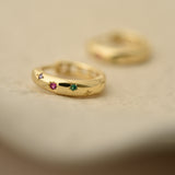 Eternity Pave Huggies Hoop Earrings