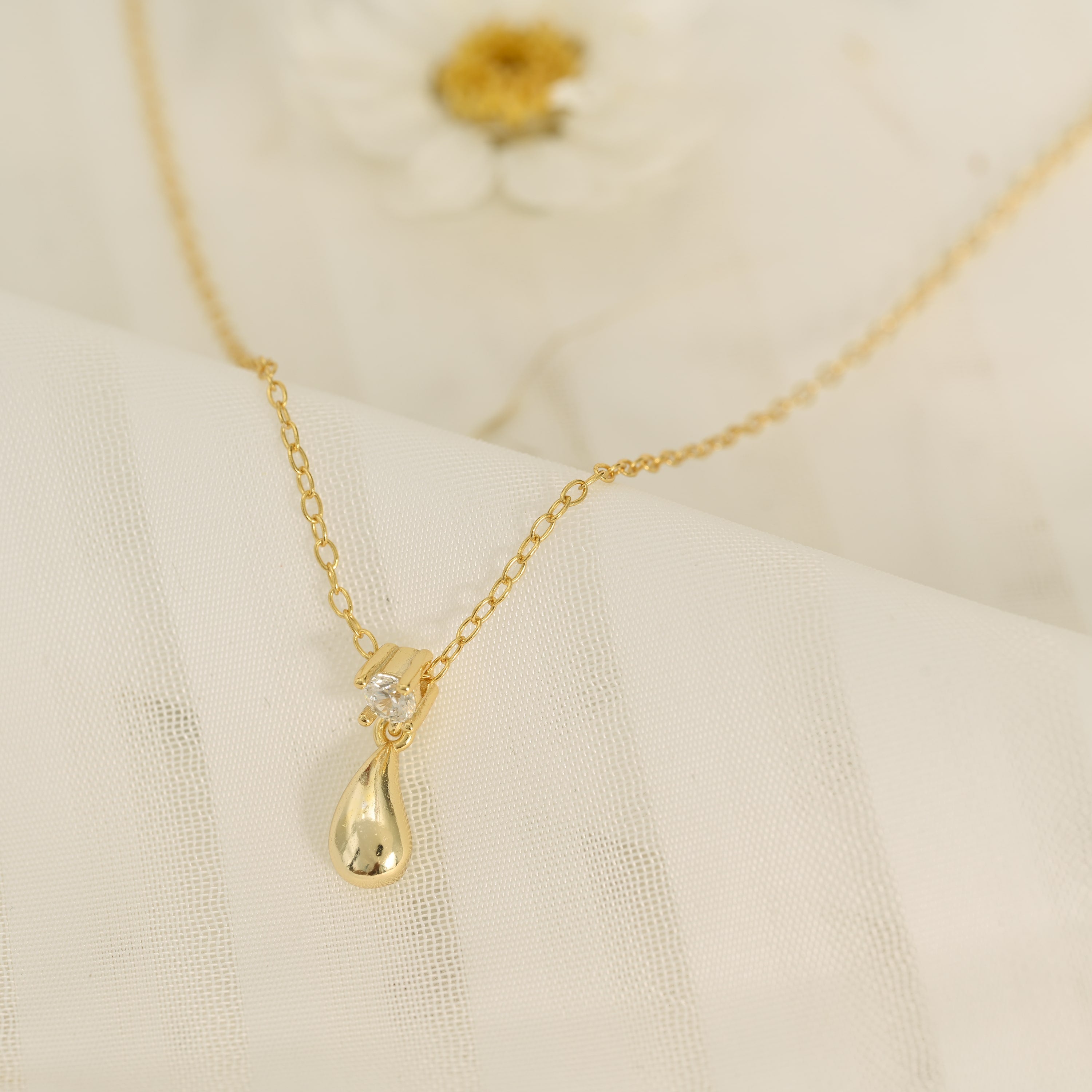 Teardrop Gold Necklace