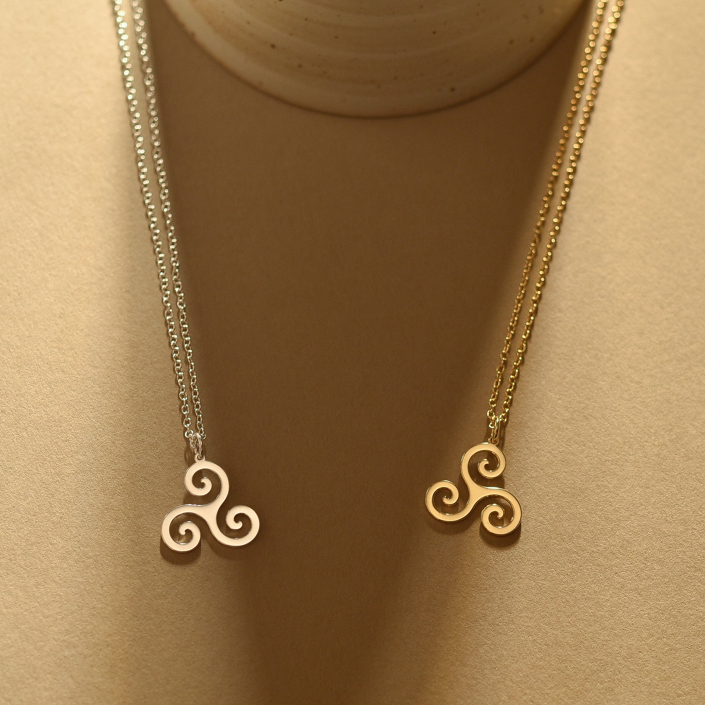 Gold Triskelion Necklace