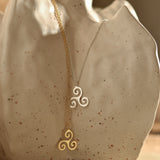 Gold Triskelion Necklace